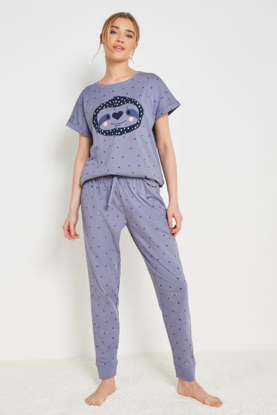 2 Piece Purple Sloth Pyjamas