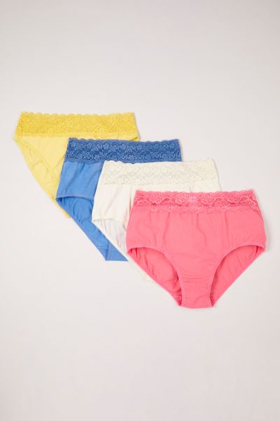 4 Pack Multi Pink Lace Full briefs