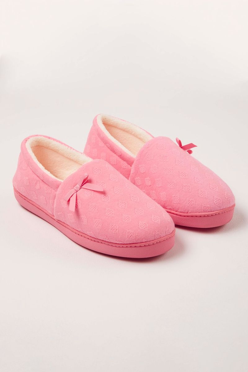 Pink Jacquard Comfort slippers