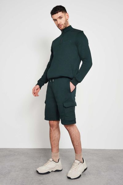 Dark Green Cargo sweat shorts