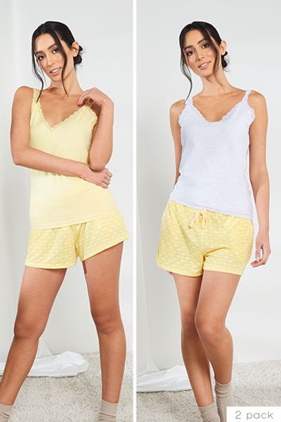 2 Pack Lemon Pyjama Vests