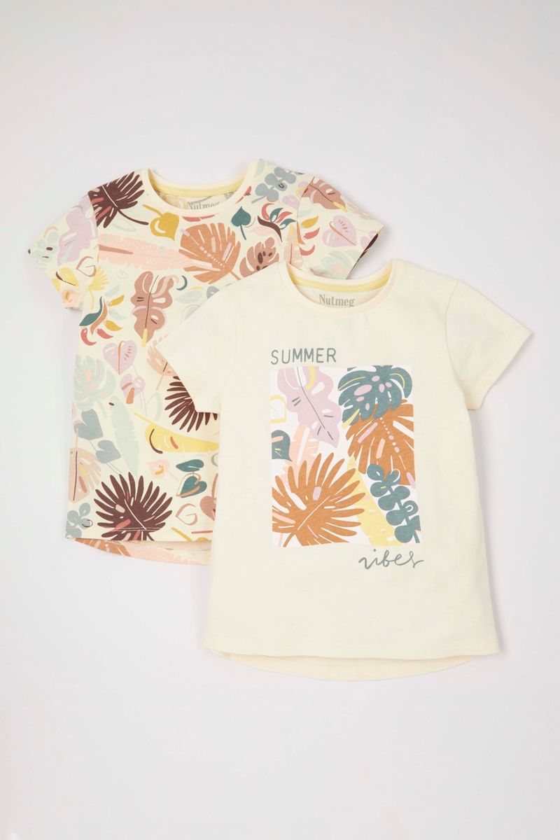 2 Pack Foliage Print T-shirts