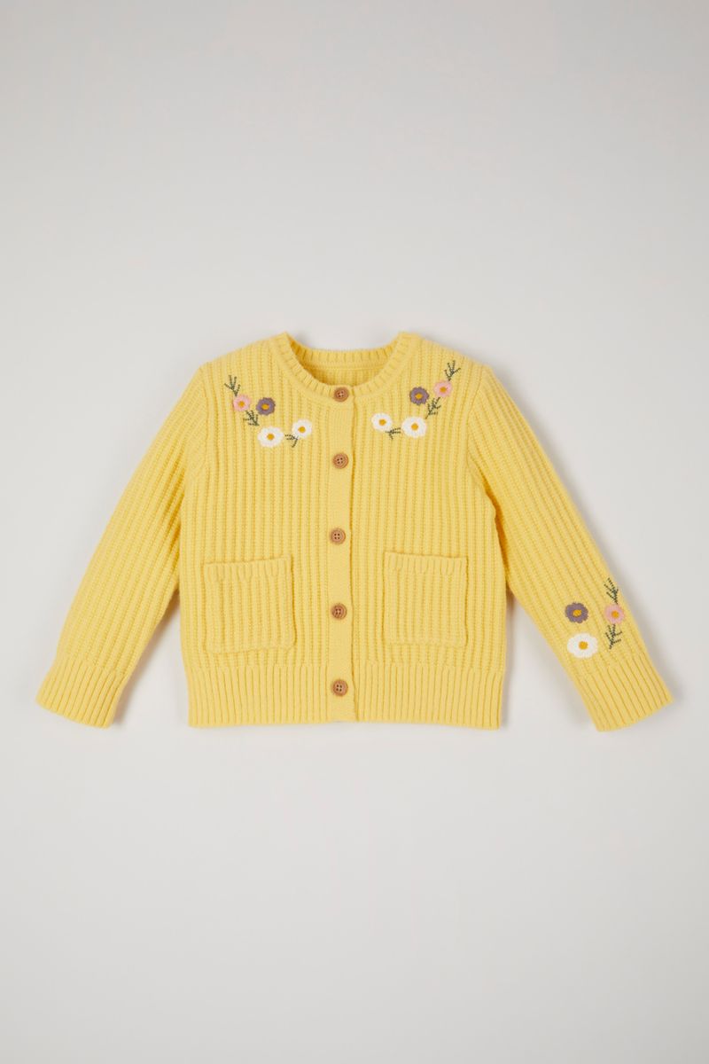 Yellow Embroidered Cardigan 1-10 yrs