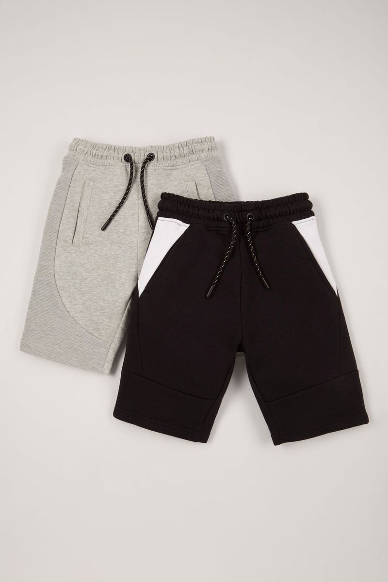 Online Exclusive 2 Pack Ribbed Panel Sweat Shorts