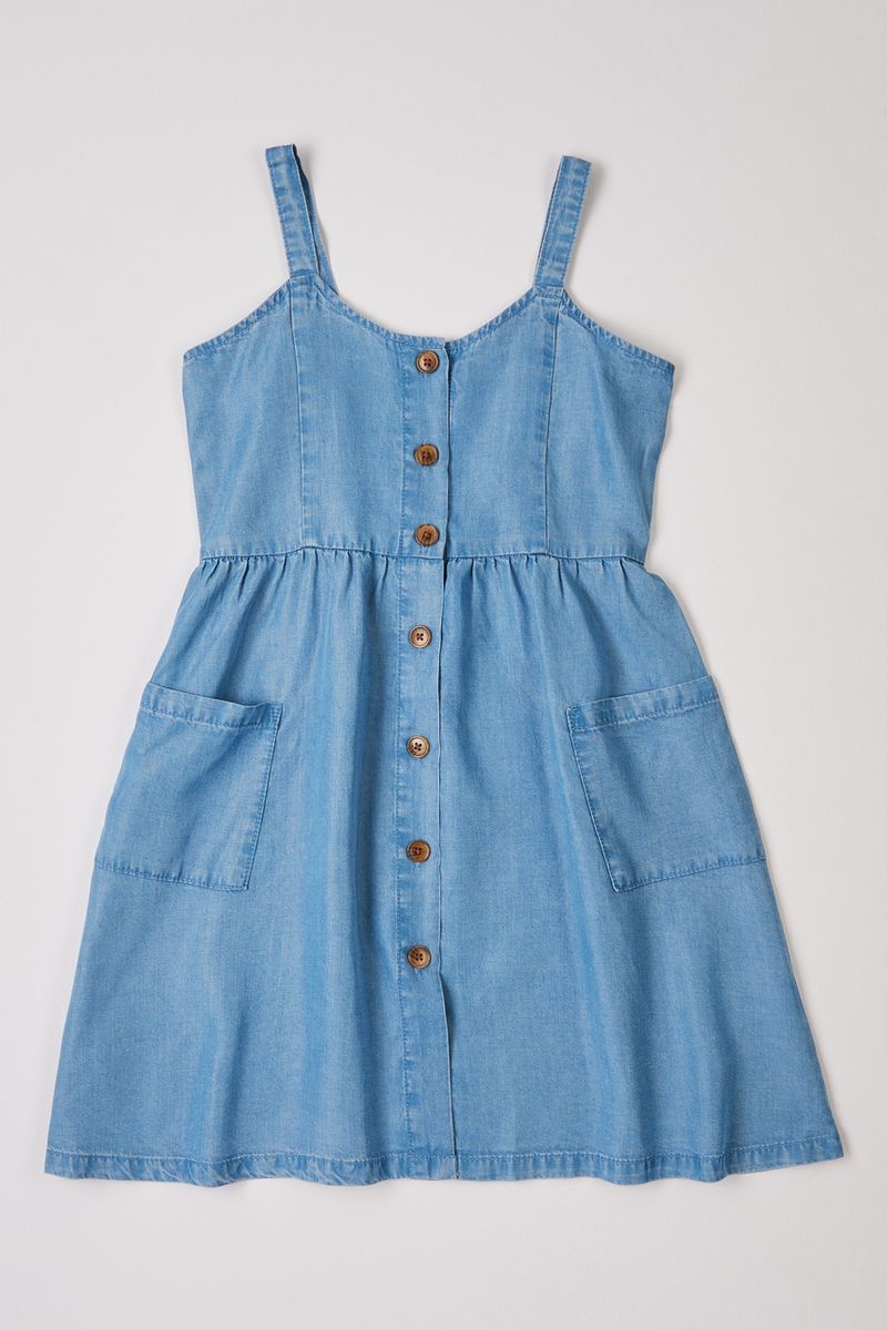 Denim Button Dress