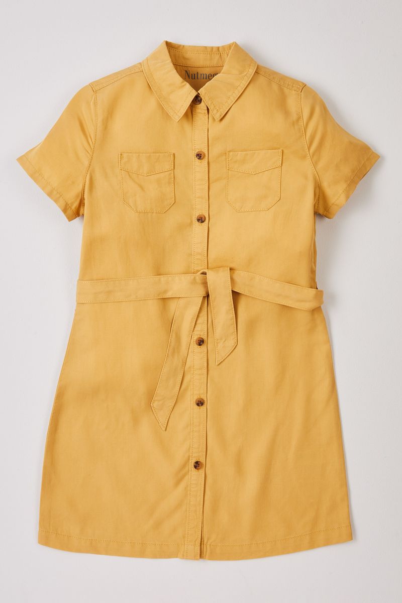 Yellow Button Front Dress