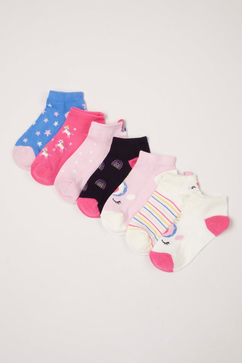 7 Pack Unicorn Trainer Liner Socks