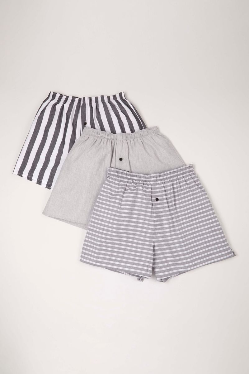 3 Pack Stripe Woven boxers