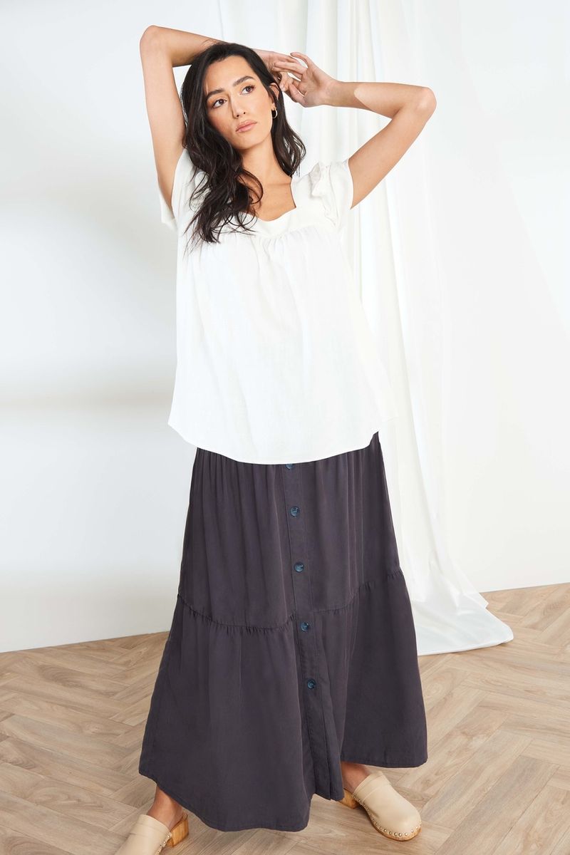 Cream Square Neck top