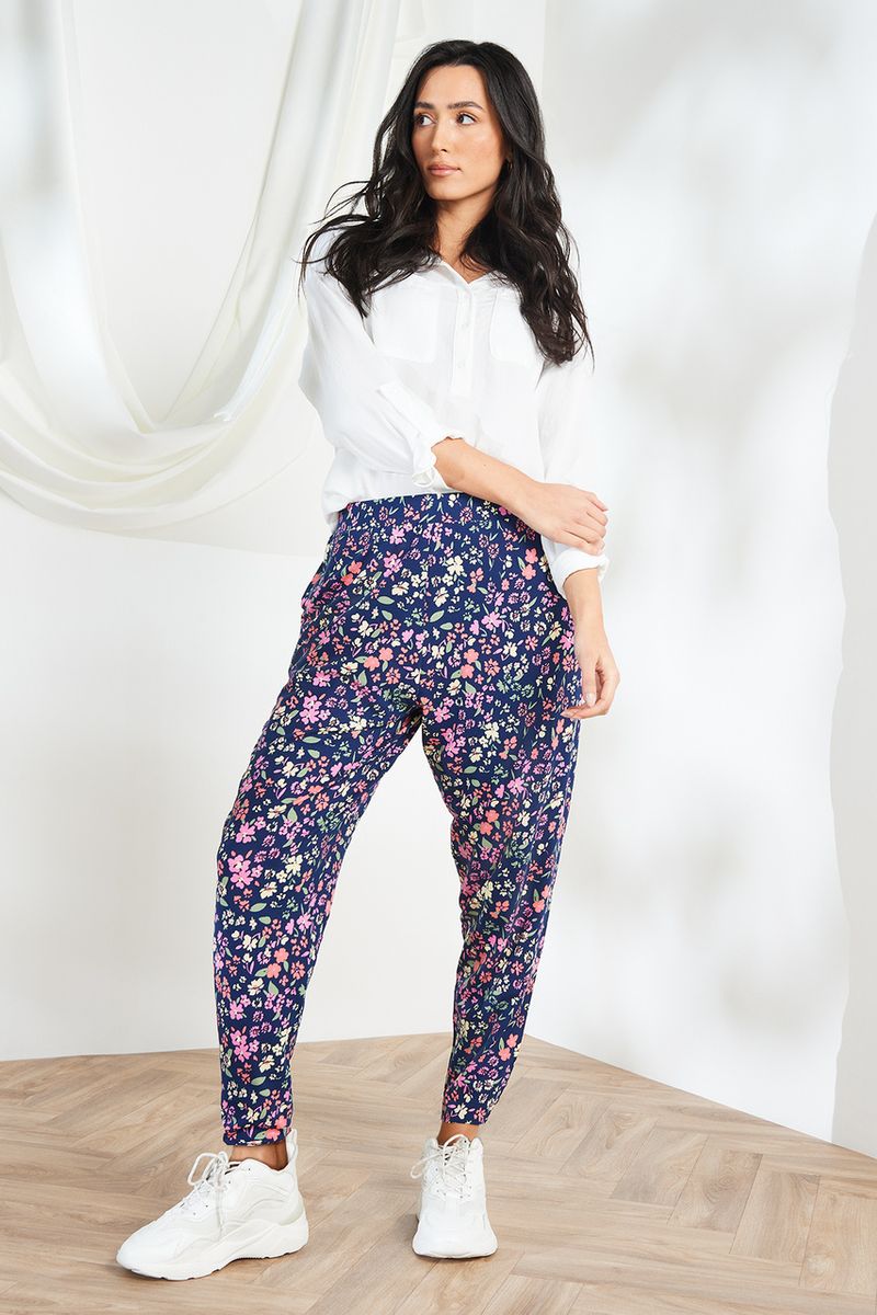 Coral Flower Harem trousers