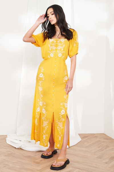 Yellow Embroidered dress