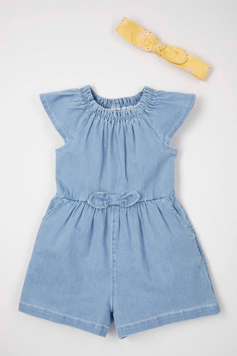 Denim Playsuit with Headband