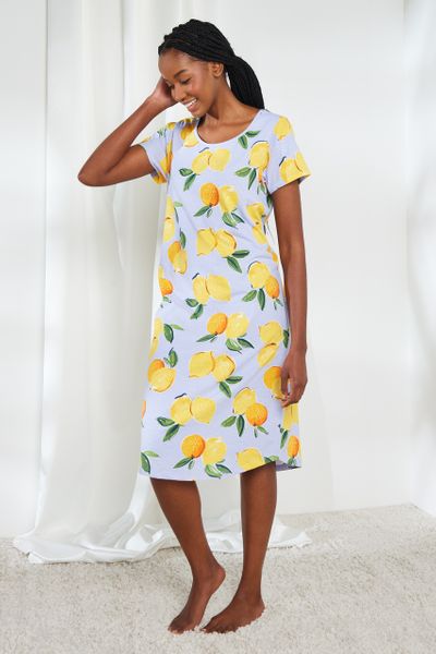 Blue Lemon Print nightie