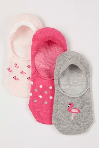 3 Pack Flamingo Footsie socks