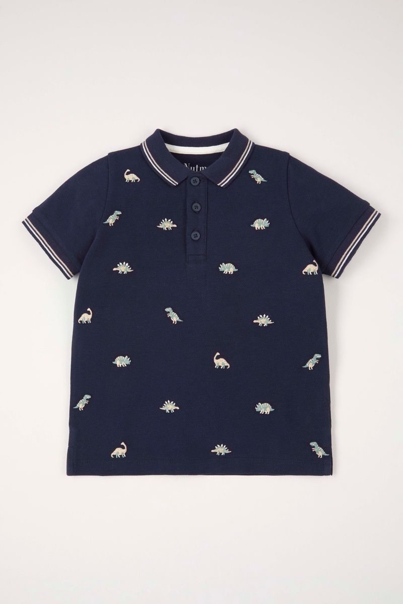 Navy Dinosaur Polo Shirt