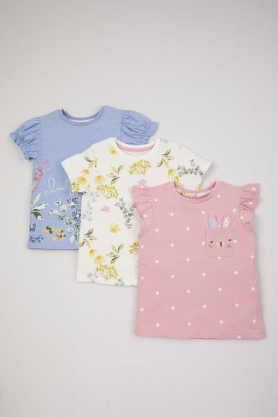 3 Pack Bunny Detail T-shirts