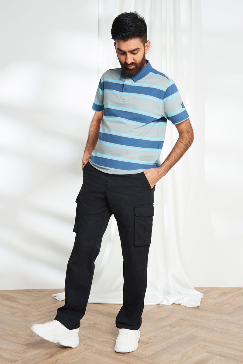 Grey Marl Colour Block Rugby Shirt
