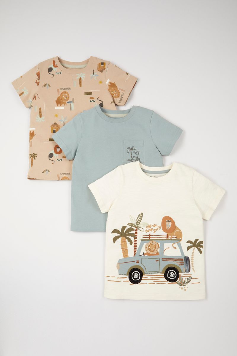 3 Pack Safari Animal T-shirts