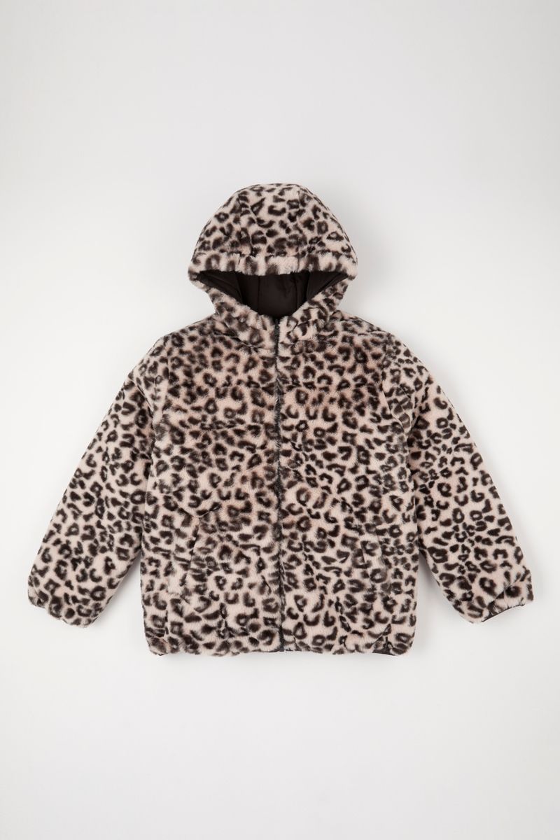 Reversible Leopard Faux Fur Coat