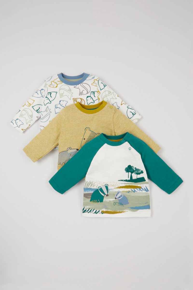 3 Pack Colourful Print T-shirts