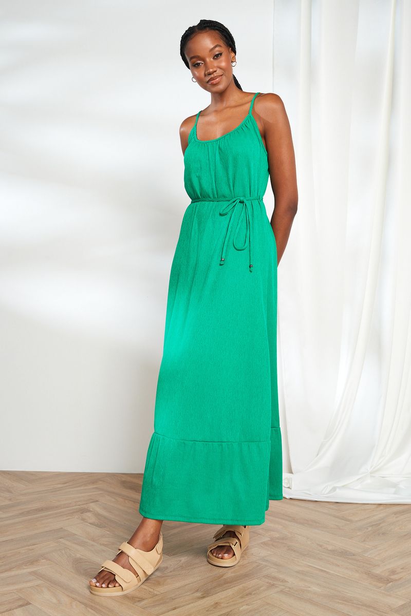 Emerald Crinkle Dress