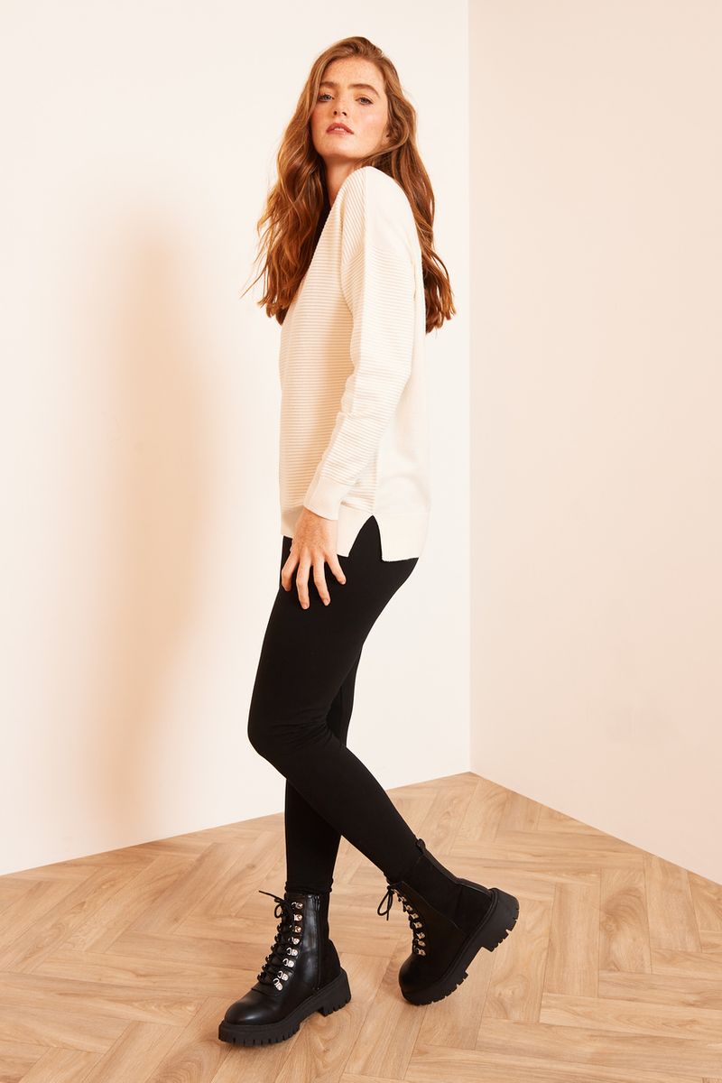 White Ribbed Tunic