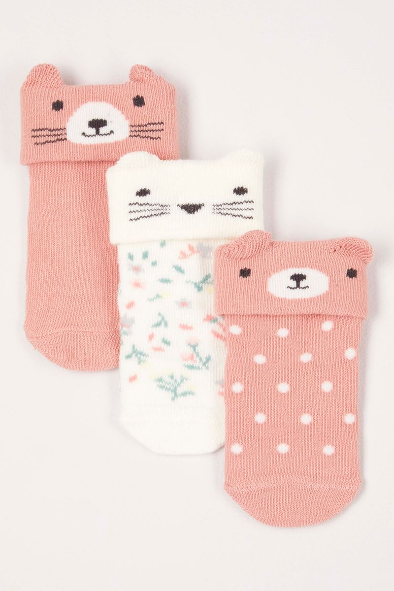 3 Pack Pale Pink Socks
