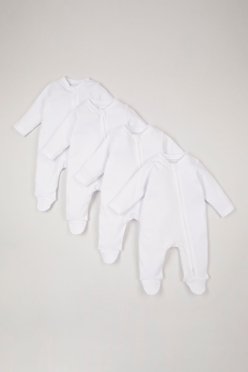 Online Exclusive 4 Pack Zipped sleepsuits