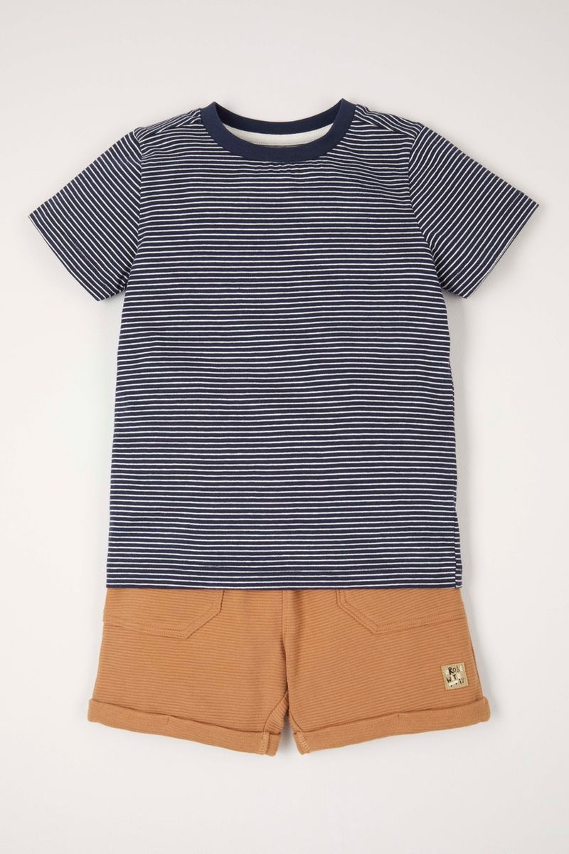 Stripe T-shirt & Shorts Set