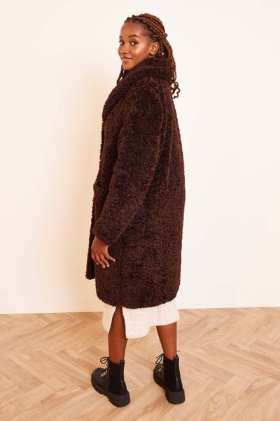 Online Exclusive Chocolate Boucle Coat 