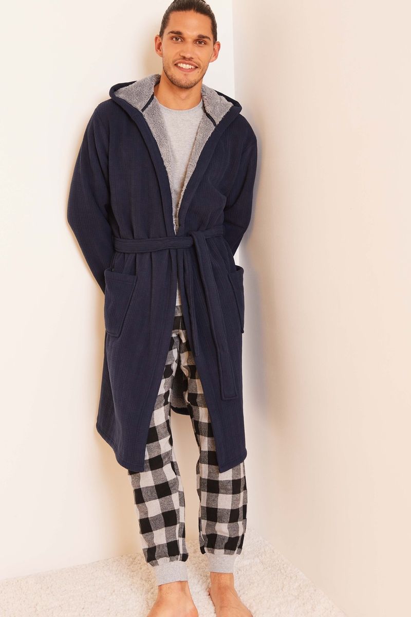 Navy Bonded Dressing Gown