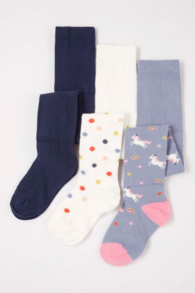 3 Pack Blue Unicorn Tights