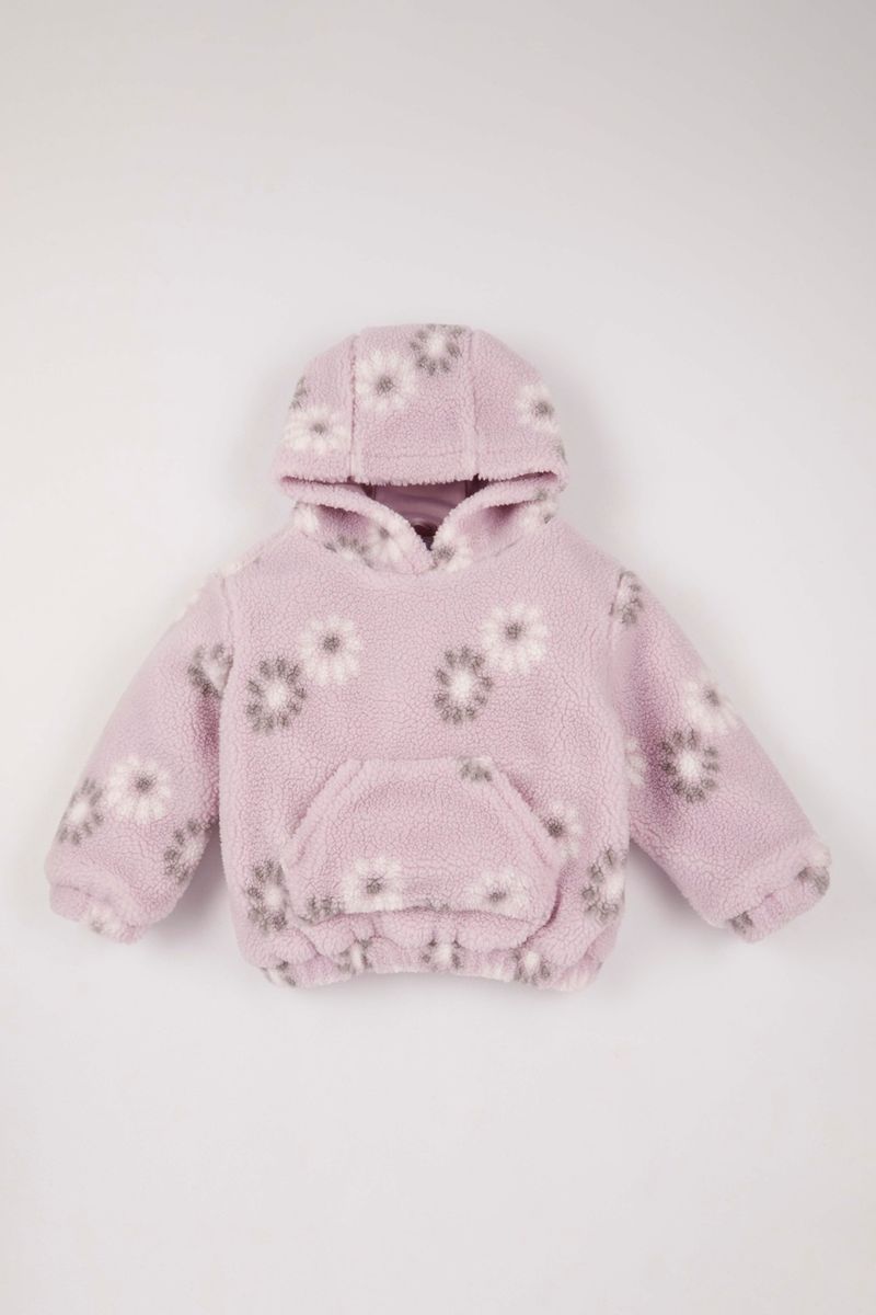 Borg Floral Hoodie