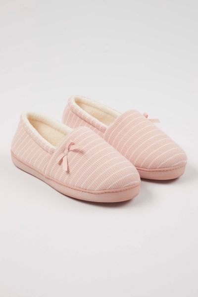 Pink Stripe Comfort Slippers
