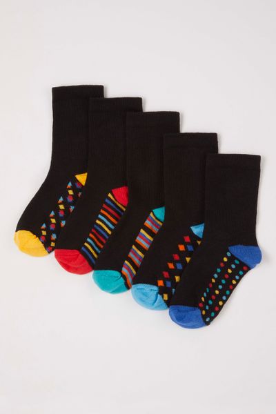 5 Pack Bright Geometric Socks