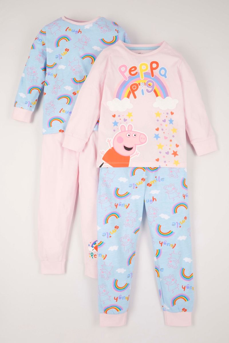 Peppa Pig 2 Pack Rainbow pyjamas