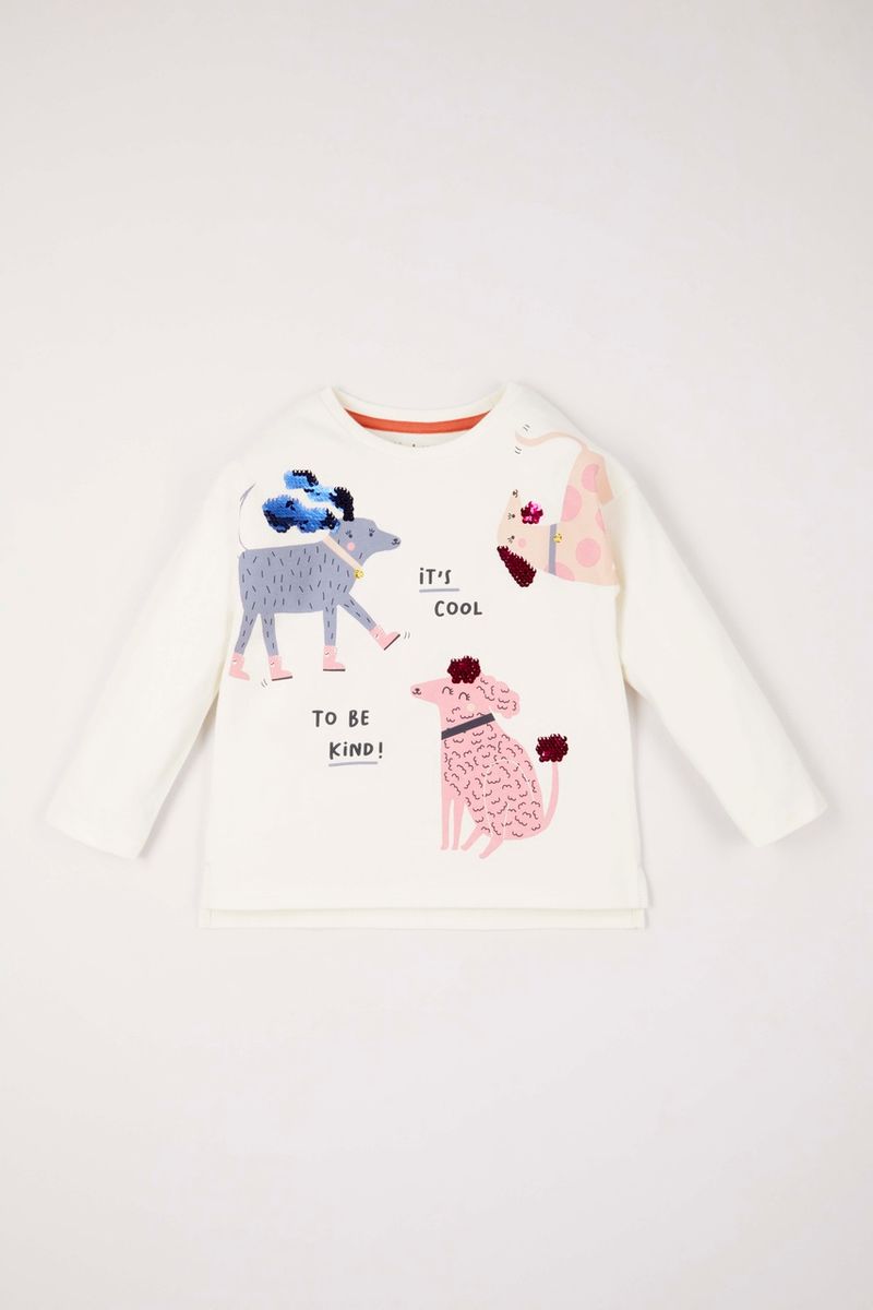 Sequin Dog Slogan T-shirt