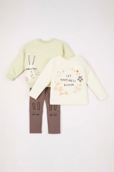3 Piece Bunny Sweatshirt Set