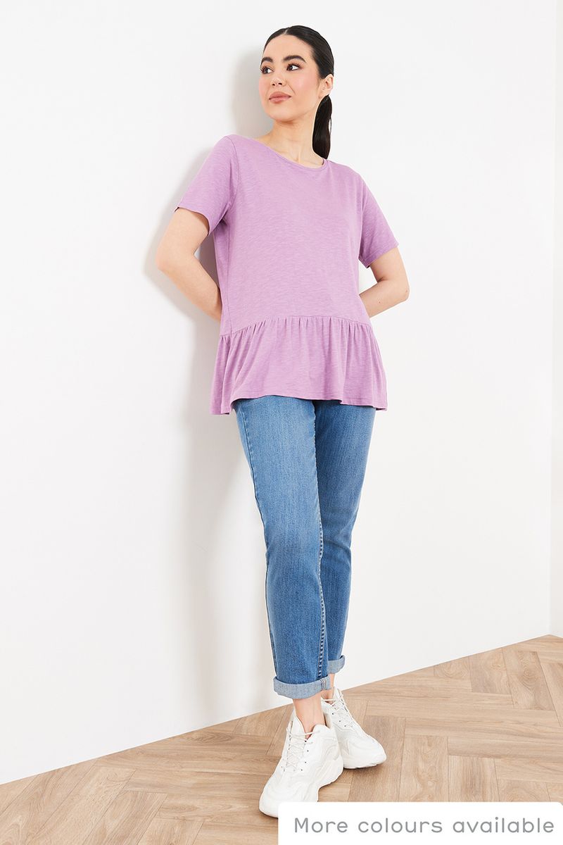 Online Exclusive Lilac Peplum T-Shirt