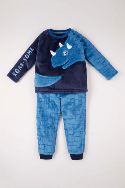 Blue Dinosaur Fleece Pyjamas