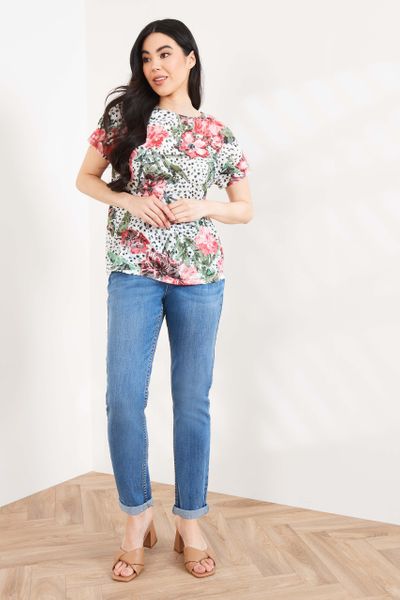 Abstract Floral Burnout T-Shirt