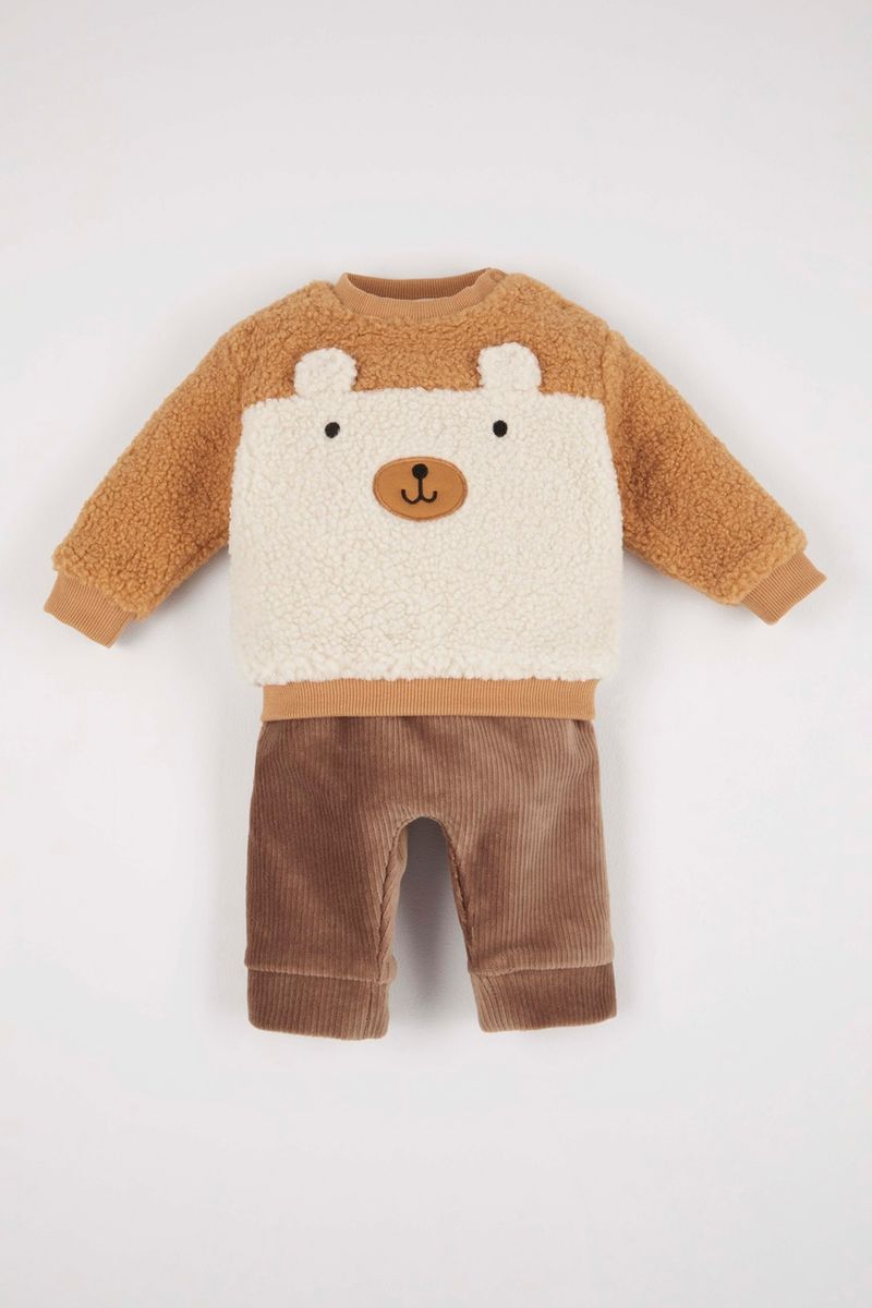 Bear Print Sweatshirt Set
