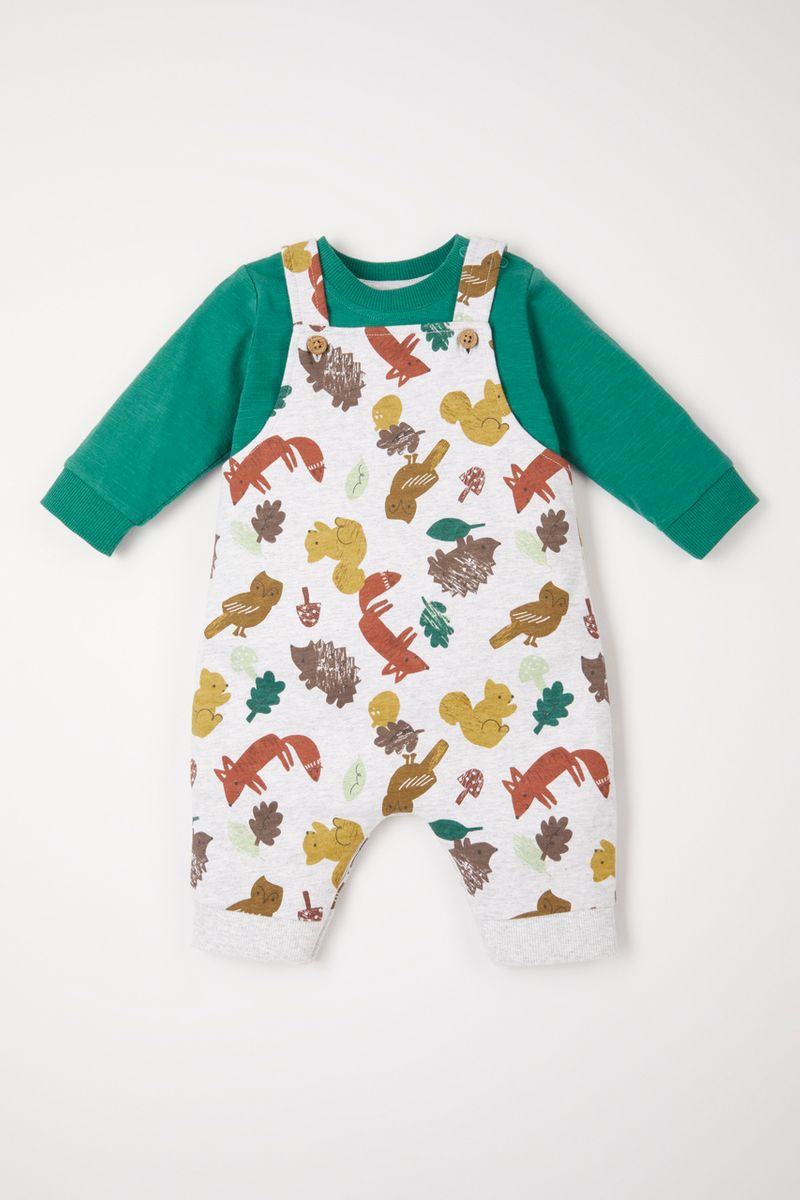 Animal Print Jersey Dungarees