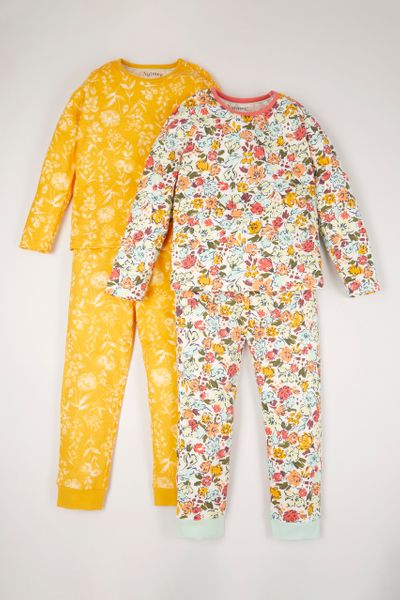 2 Pack Autumnal Flower Print Pyjamas