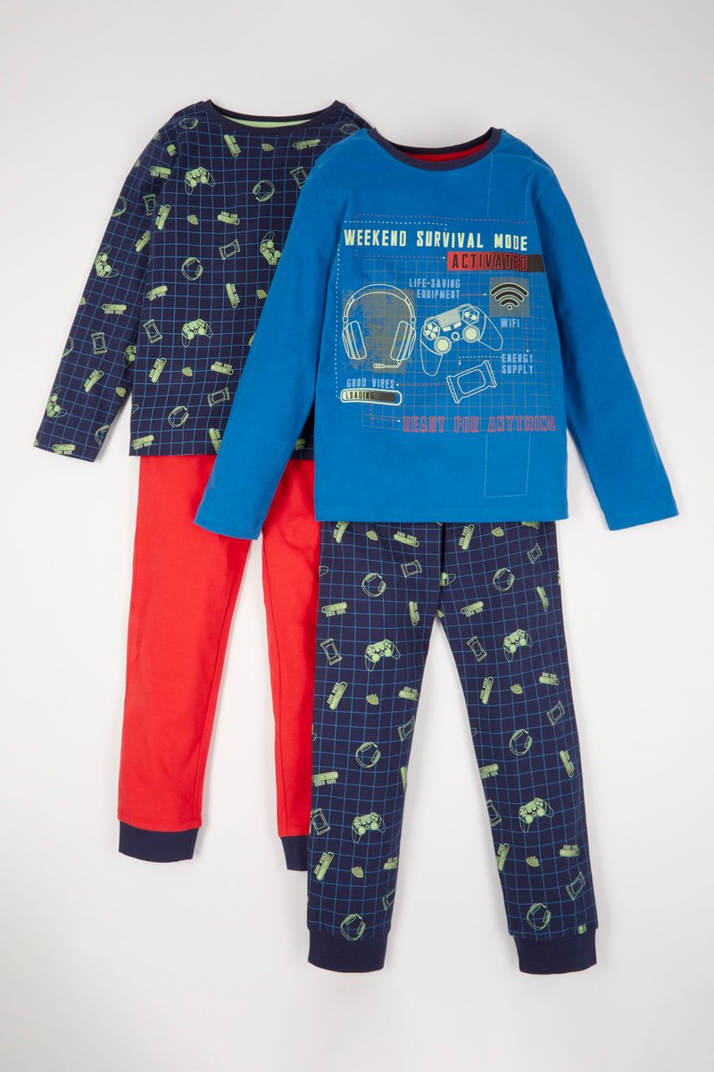 2 Pack Tech Print Pyjamas
