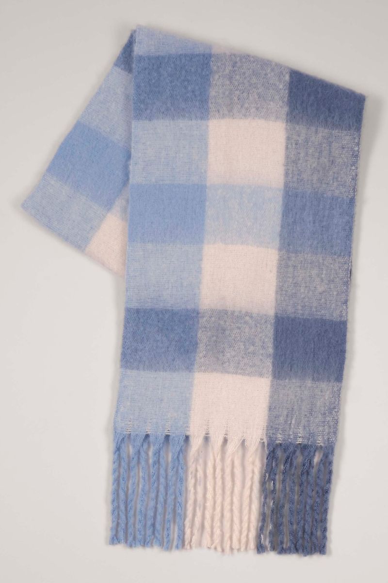 Blue Check Blanket scarf