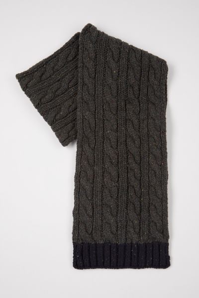 Charcoal Neppy Cable Knit scarf