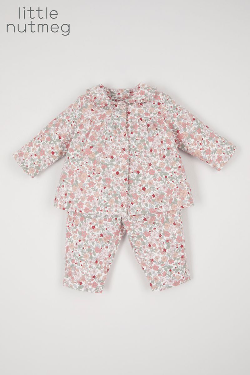 Little Nutmeg Floral Red Berry Pyjamas
