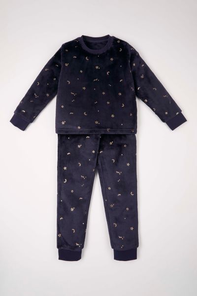 Navy Gold Star Fleece pyjamas
