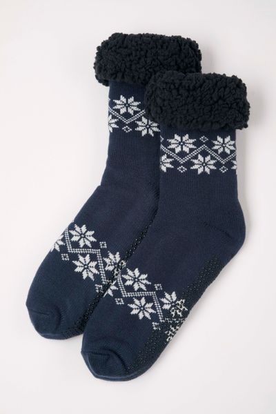 Navy Fairisle Cosy socks